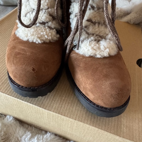 Cozy Brown Shearling-Lined Boots - Picture 3 of 7